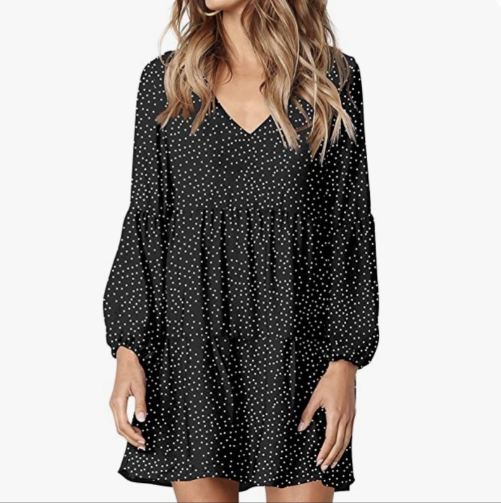 Polka dot swing shift dress